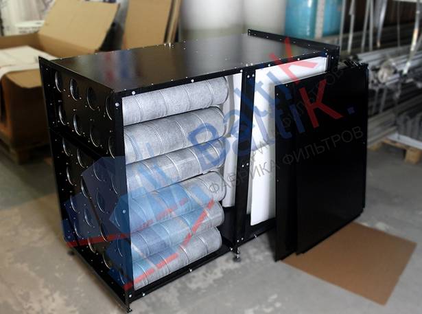 Угольный канальный фильтр-бокс KF2Q1N-610x915x1200-W5X24