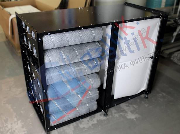 Угольный канальный фильтр-бокс KF2Q1N-610x915x1200-W5X24